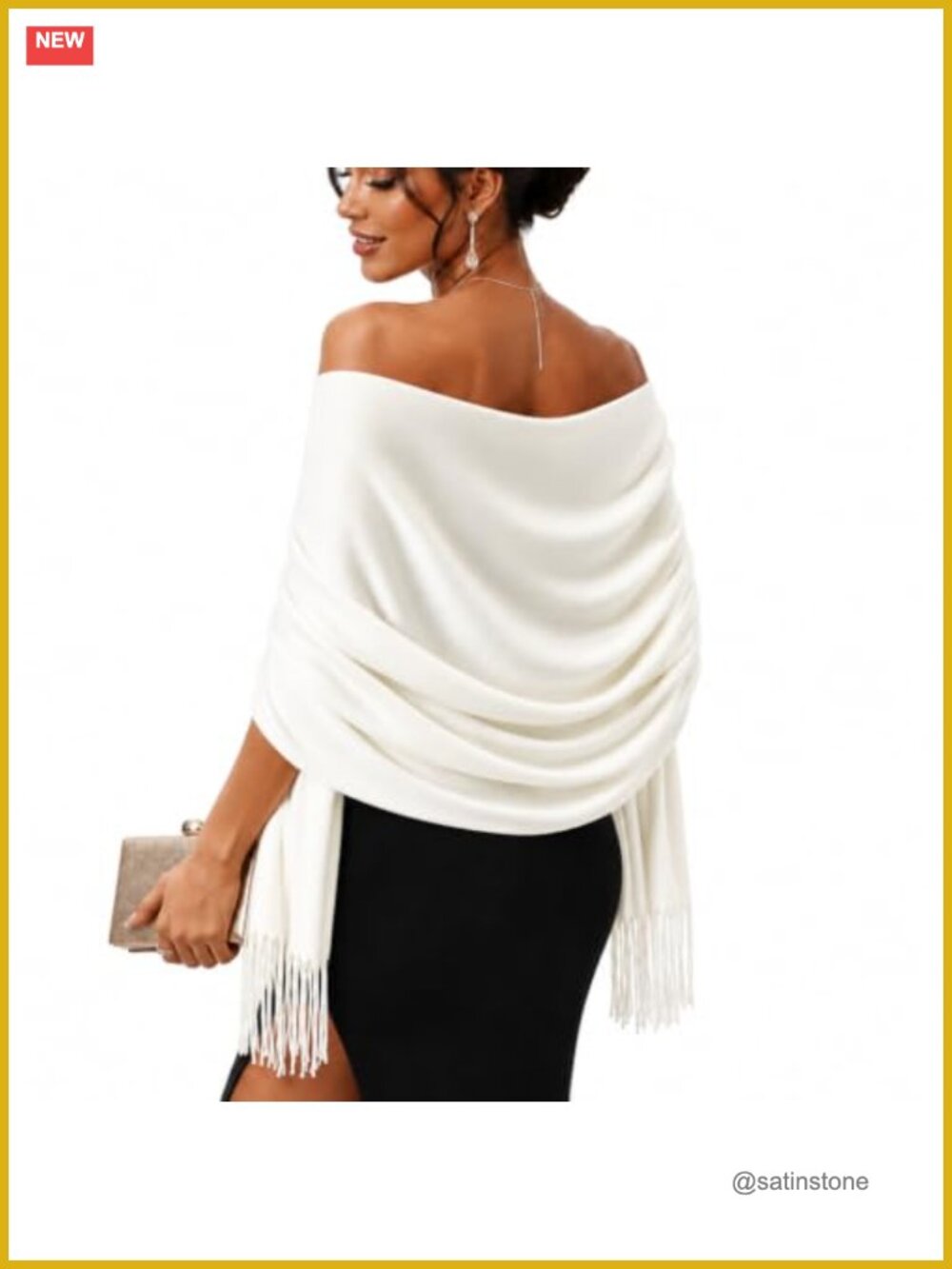 Pashmina Shawl Wrap 70% Polyester 30% Viscose Evening Wedding Bridal